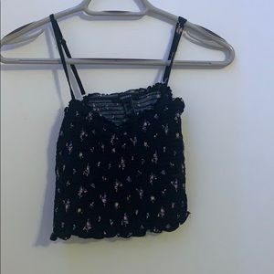 flowered black forever 21 crop top cami